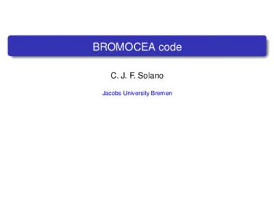 BROMOCEA 2016 Seminars